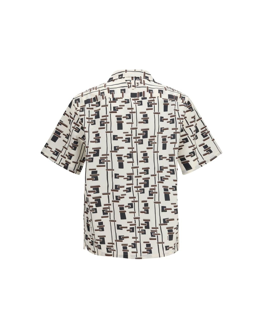 Prada White Patterned Bowling Shirt for men