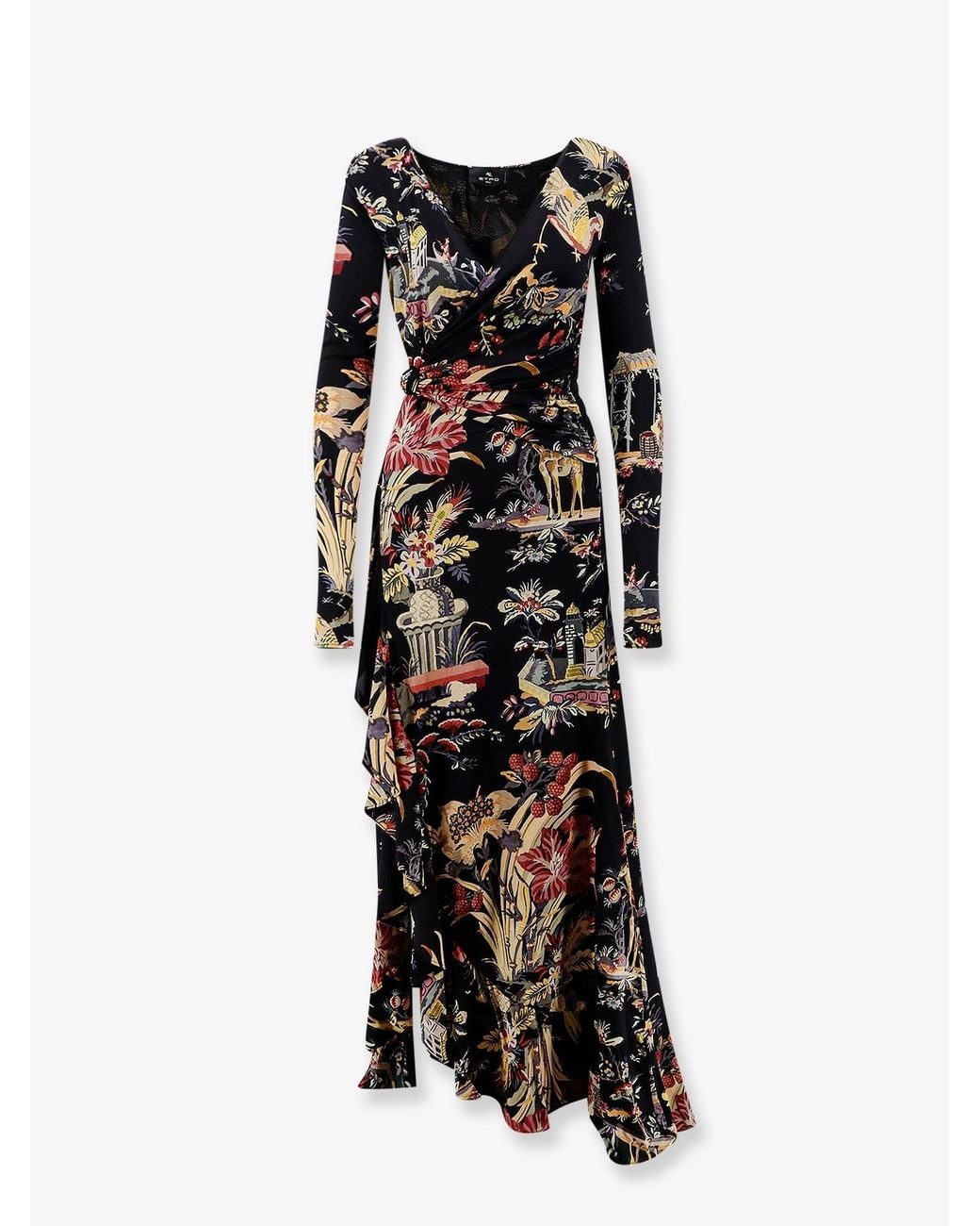 Etro Black Stretch Viscose Long Dress