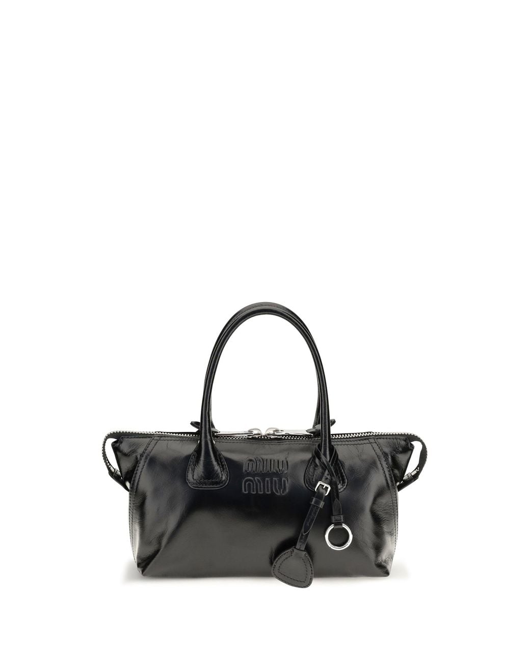 Miu Miu Black Glossy Leather Handbag Nero