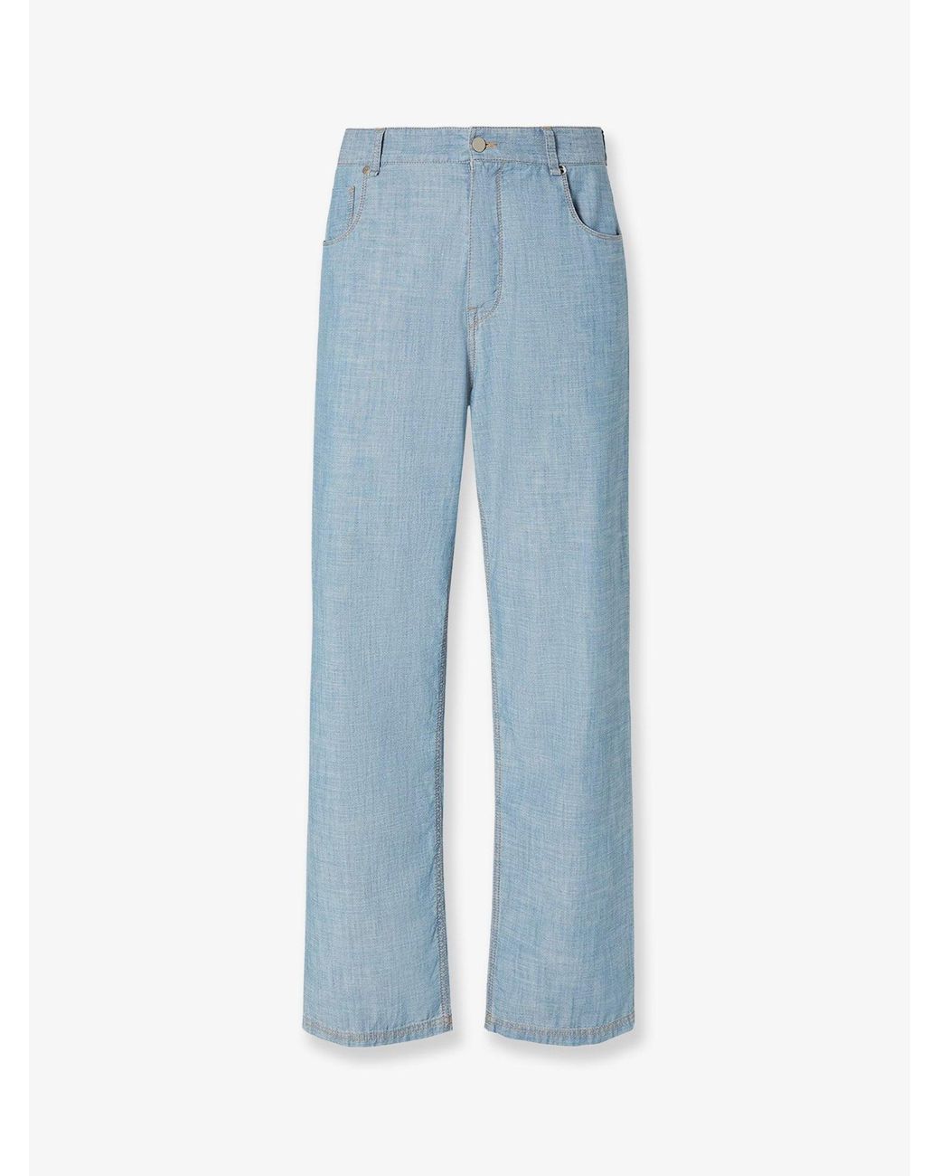 Fendi Blue High Waist Jeans for men