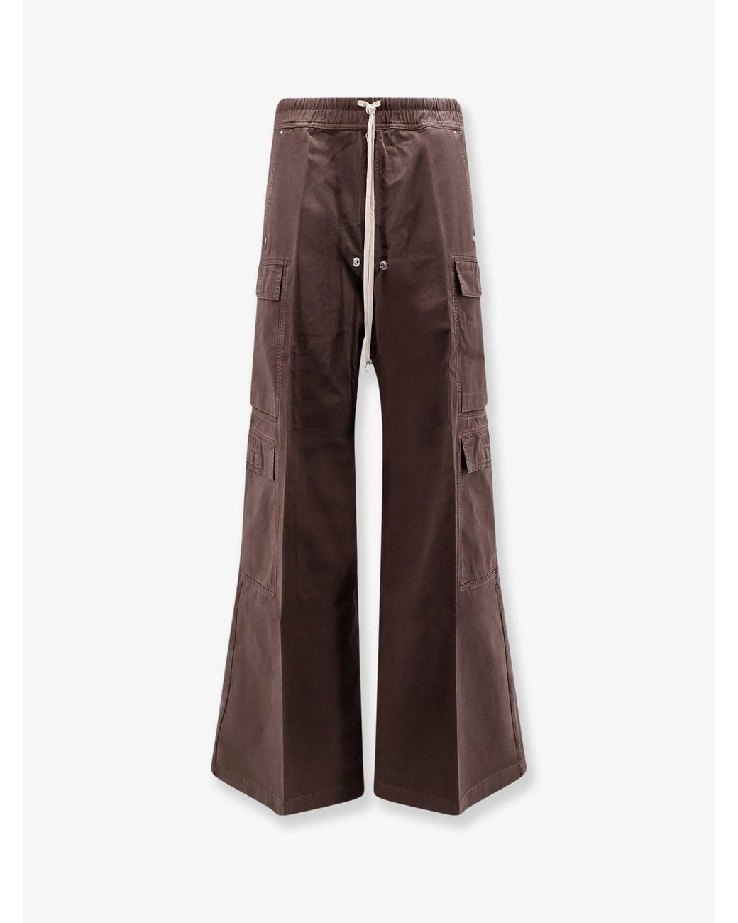 Rick Owens Brown Double Cargo Jumbo Organic Cotton Trousers for men