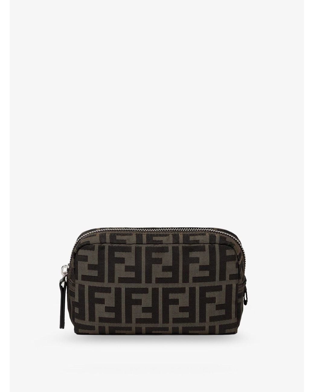 Fendi Black Ff Technical Fabric Clutch Bag for men