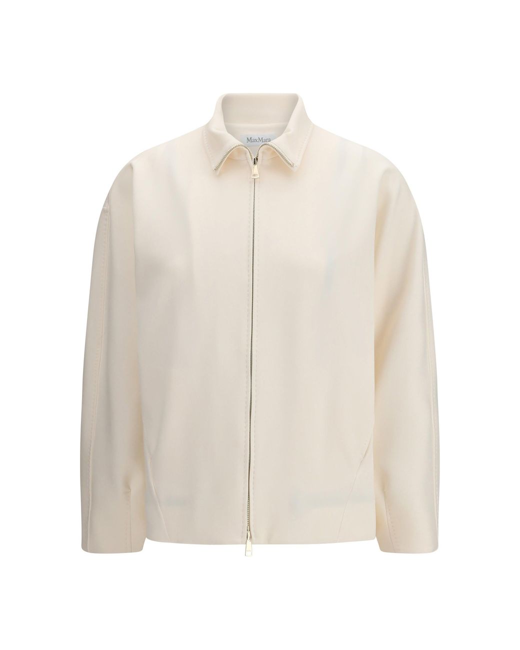 Max Mara Pure White Mxppala Jacket Scuba Jersey Avorio