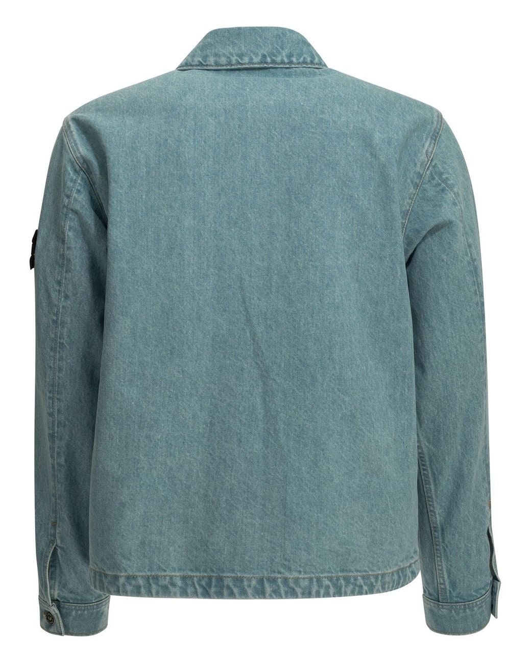 Stone Island Blue "Light Bull" Denim Jacket for men