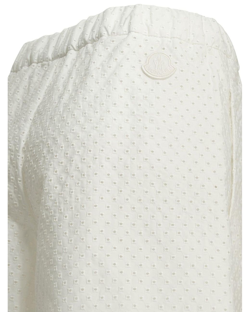 Moncler White Cotton Shorts With Laces