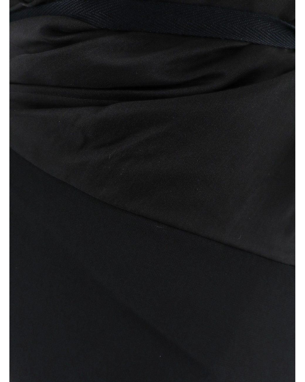 Maison Margiela Black Draped Wrap-Style Midi Dress