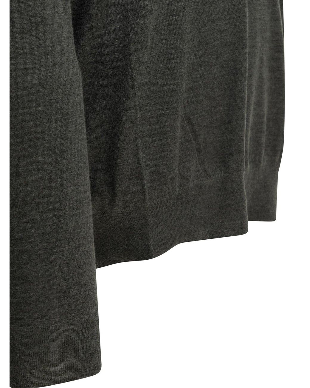 Brunello Cucinelli Gray Cashmere And Silk Turtleneck Sweater for men