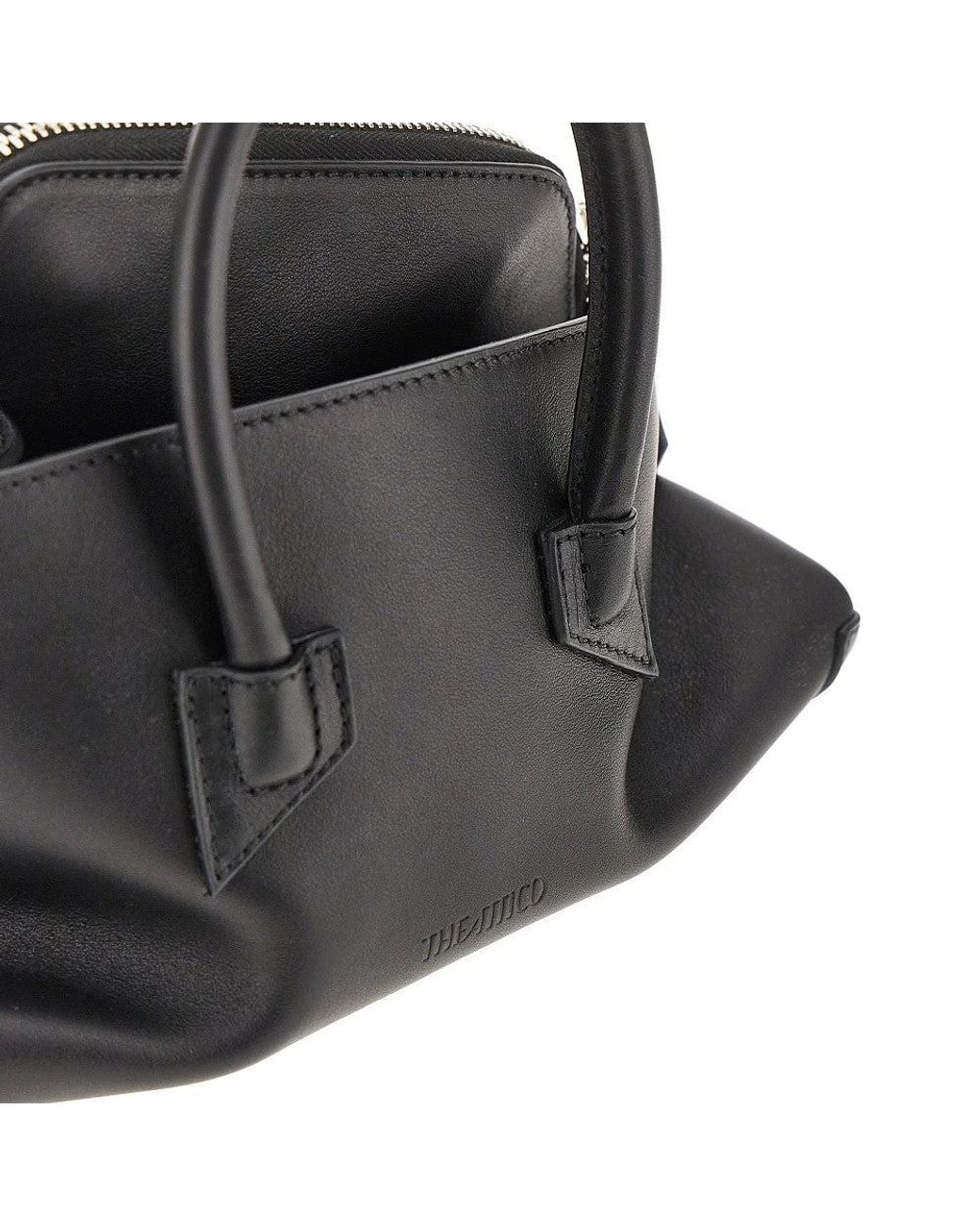 The Attico Black Leather Mini 'La Passeggiata' Bag