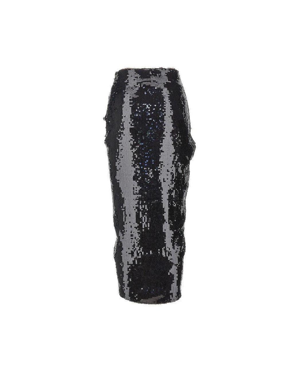 ROTATE BIRGER CHRISTENSEN Black Sequinned Midi Skirt