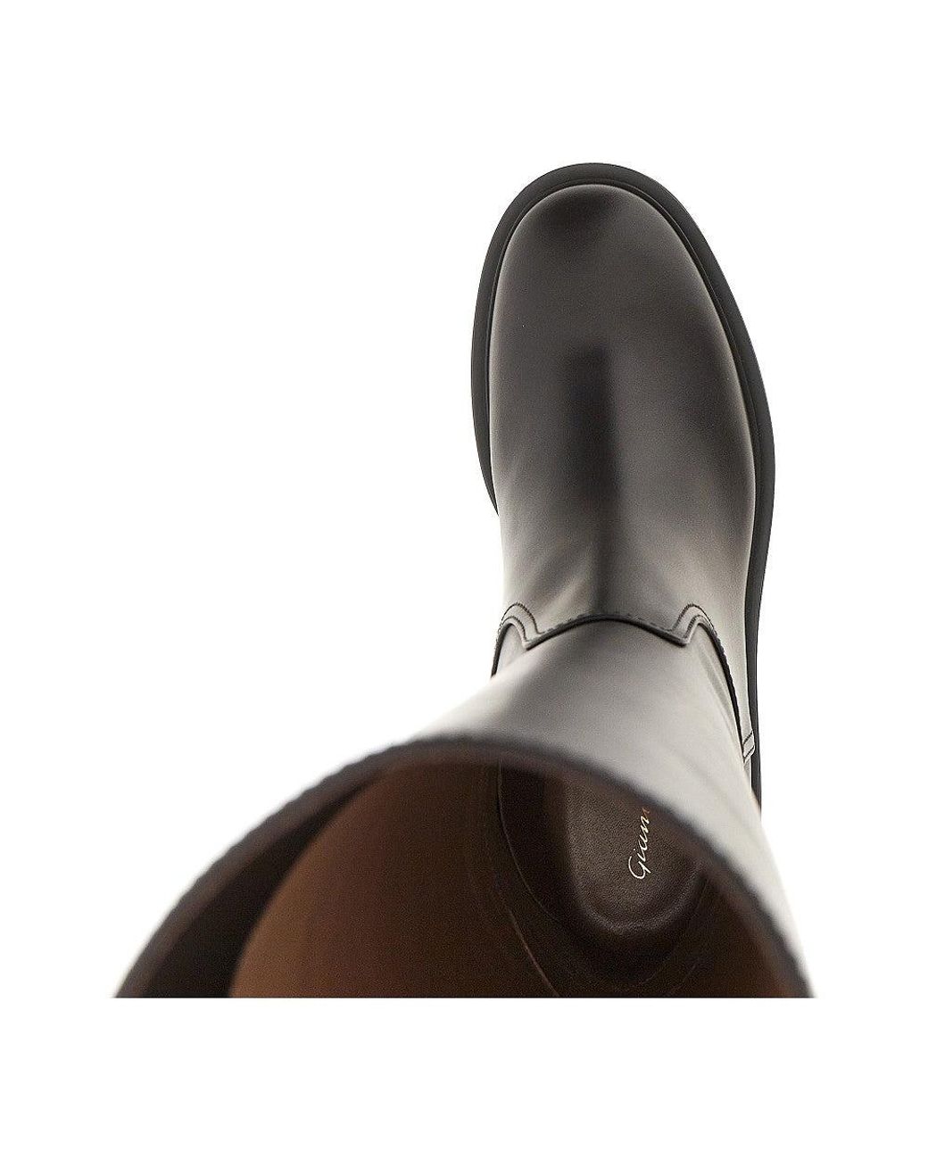 Gianvito Rossi Black 'Ascott' Leather Boots