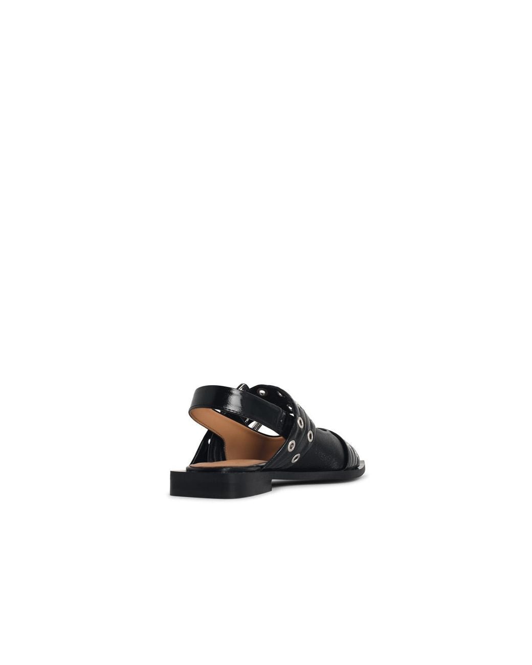 Ganni White Ballet Flats Faux Leather Buckle