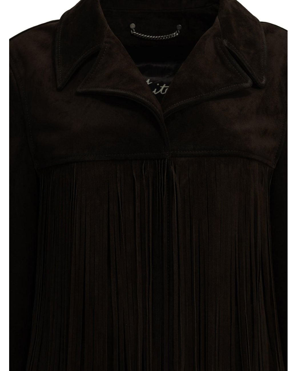 Golden Goose Deluxe Brand Black Fringed Leather Jacket
