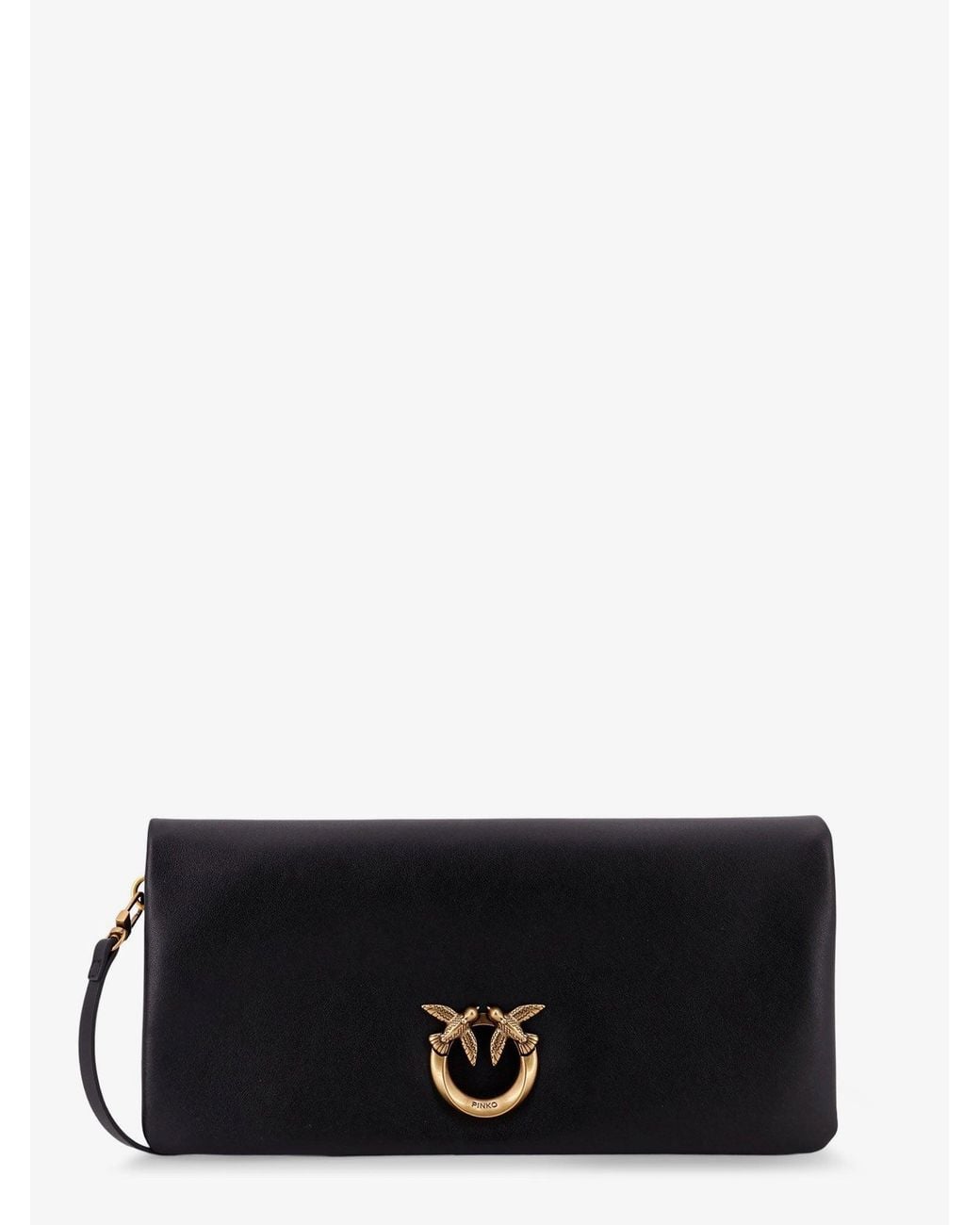 Pinko White Click Soft Horizontal Leather Crossbody Bag