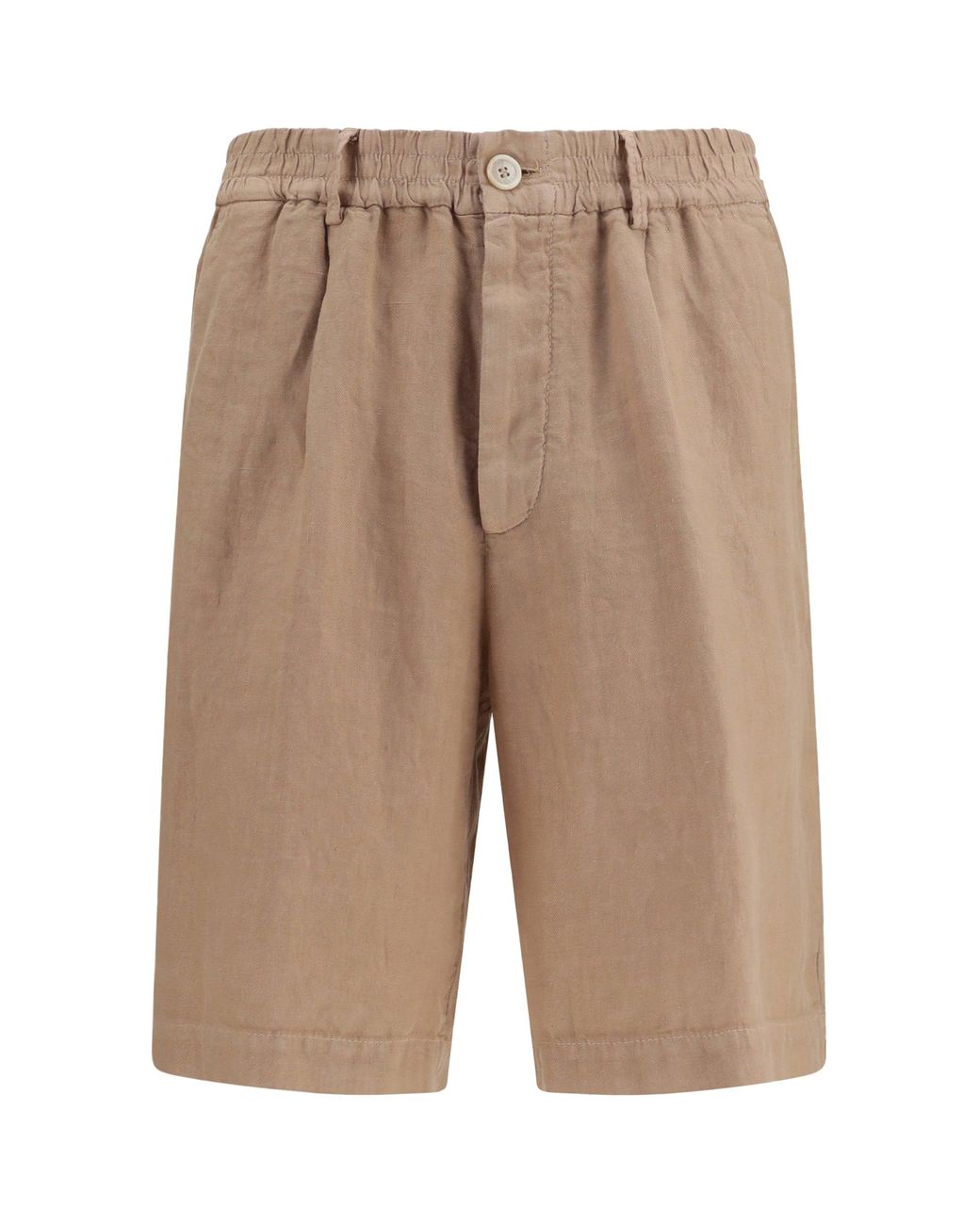 Brunello Cucinelli Natural Lightweight Délavé Linen Shorts for men