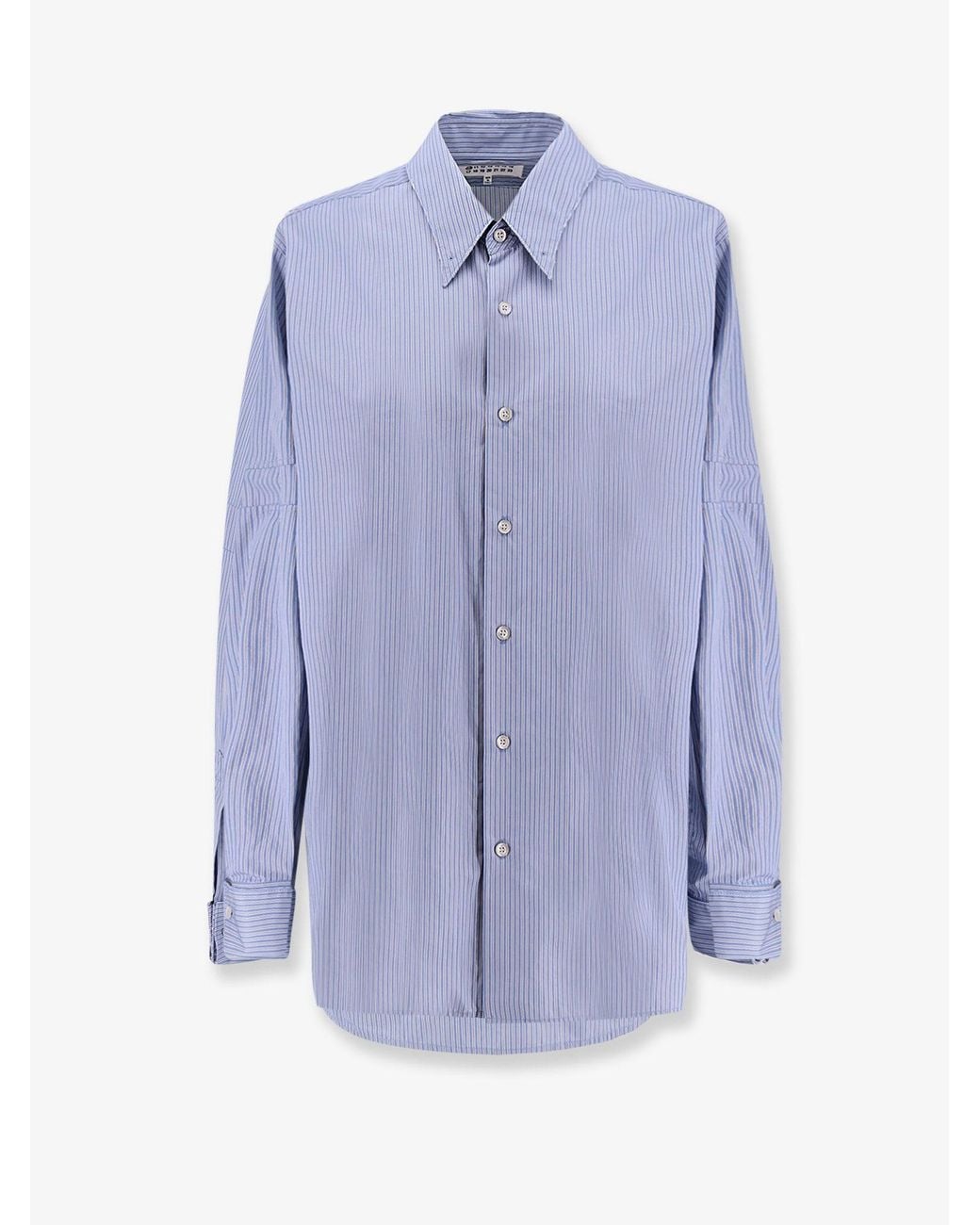 Maison Margiela Blue Striped Cotton Shirt