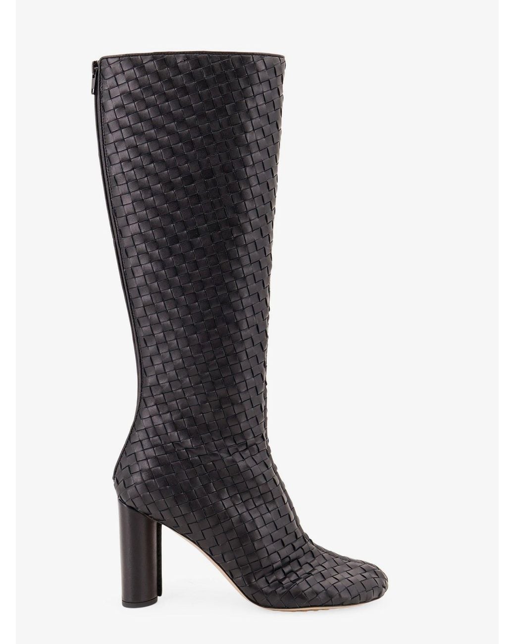 Bottega Veneta Black Cherry Braided Pattern Boots