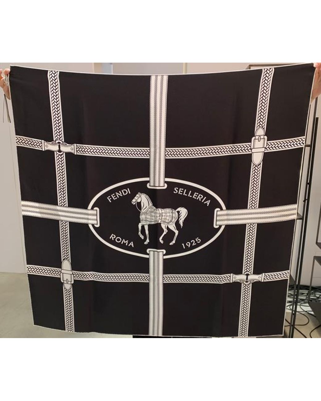Fendi Black Scarves & Silk Scarves