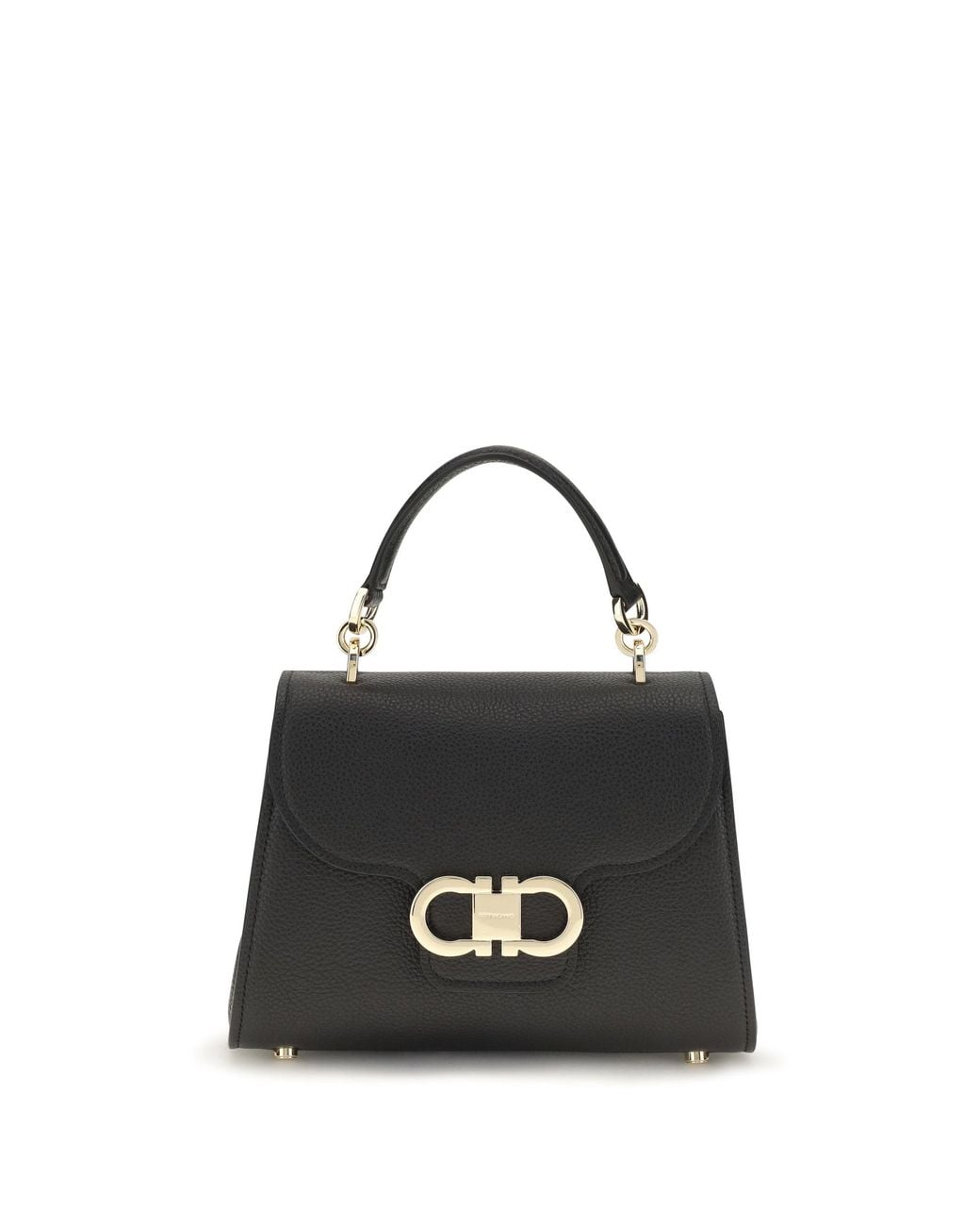 Ferragamo Black Gancini Mini Handbag