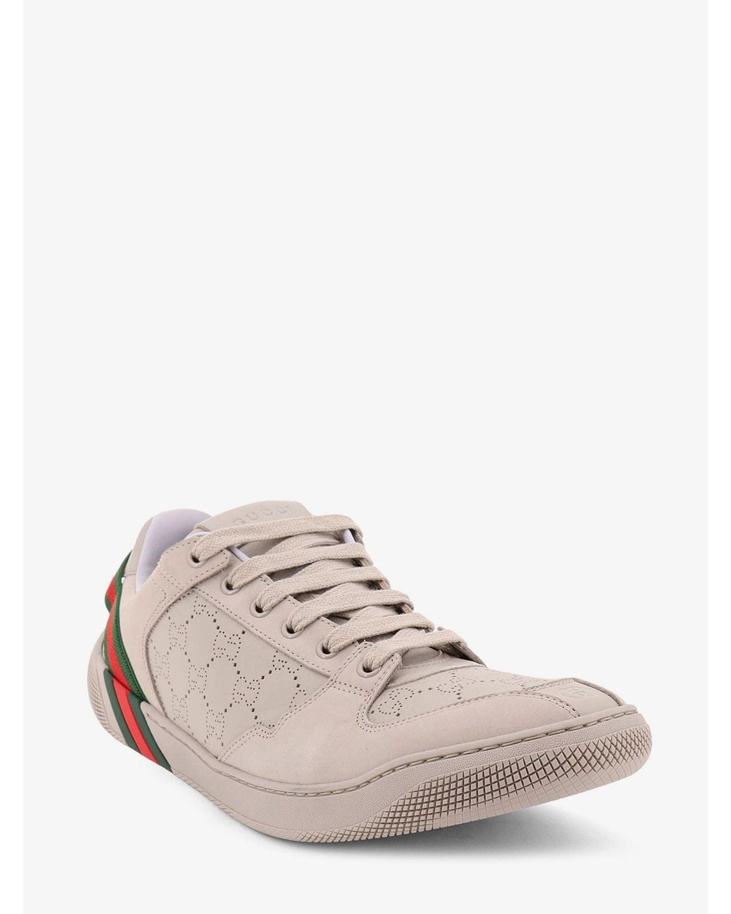 Gucci White Gg Leather Sneakers for men