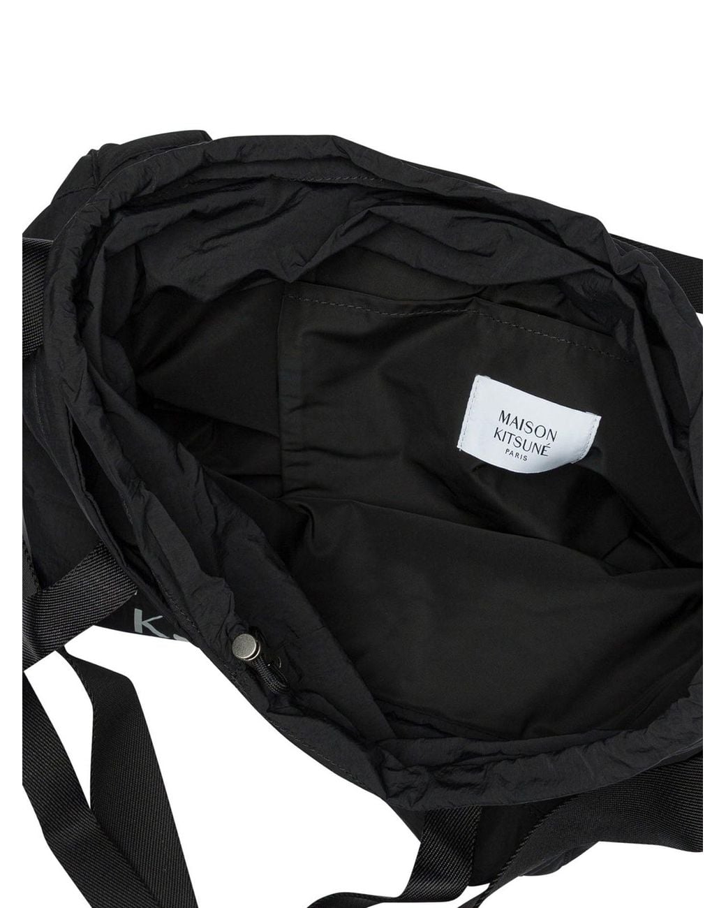 Maison Kitsuné Black Large Logo Shoulder Bag for men