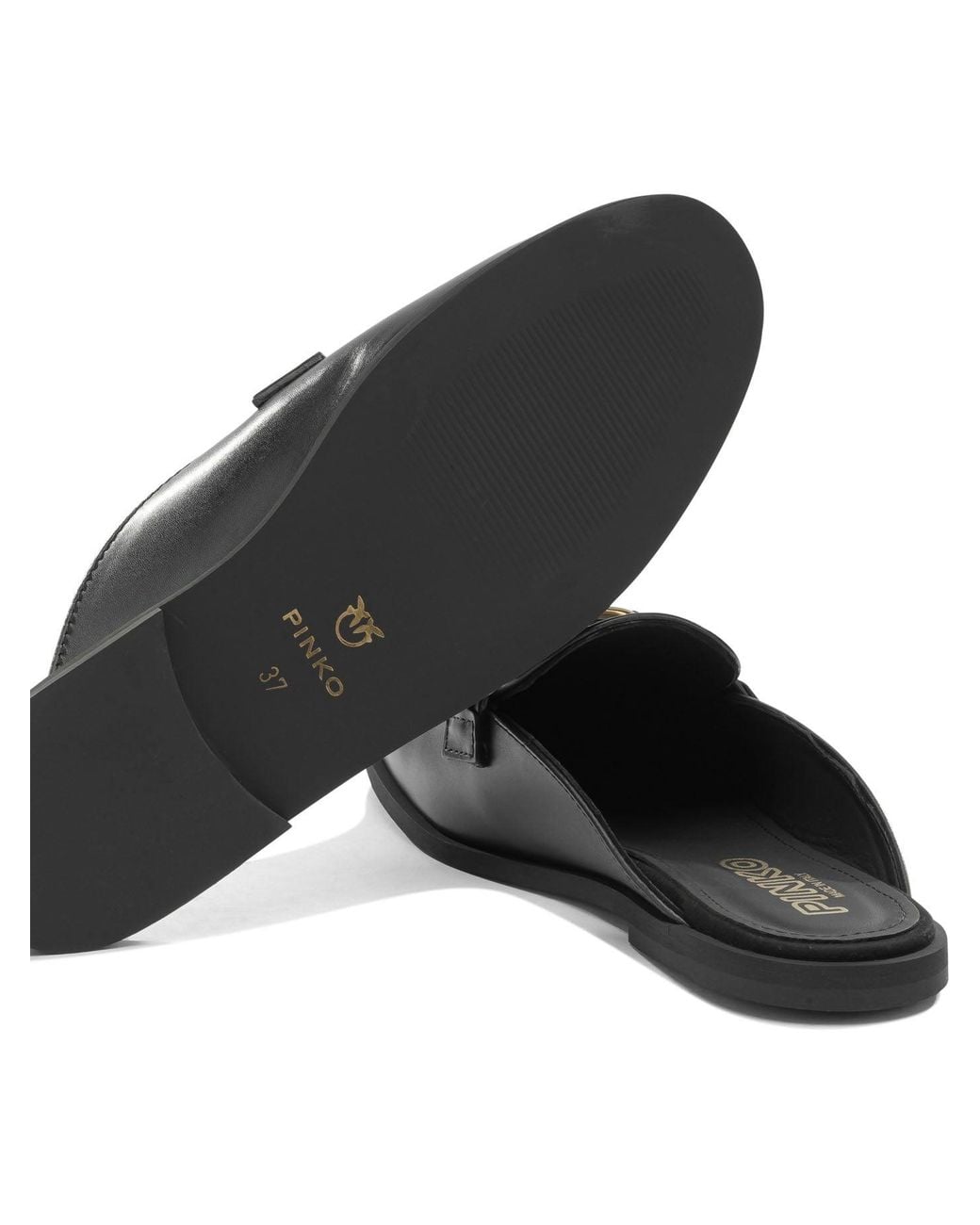 Pinko Black Leather Loafers