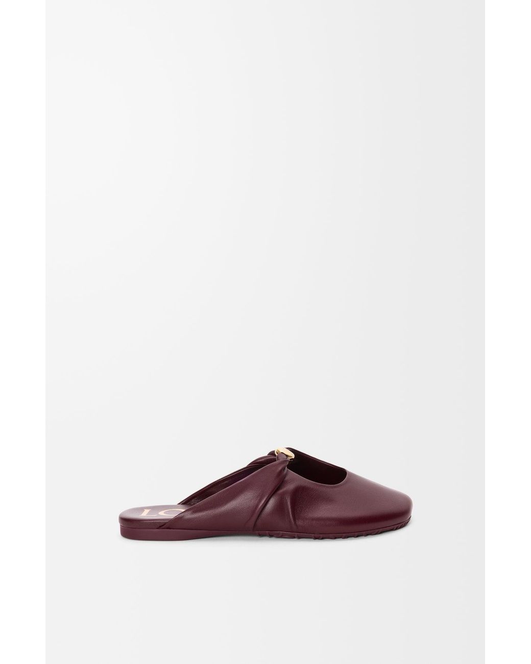 Loewe Red Pebble Leather Sabot Dark