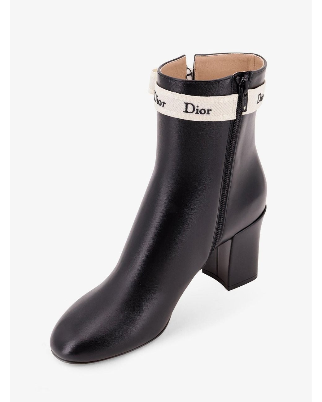 Dior White J'A Leather Ankle Boot