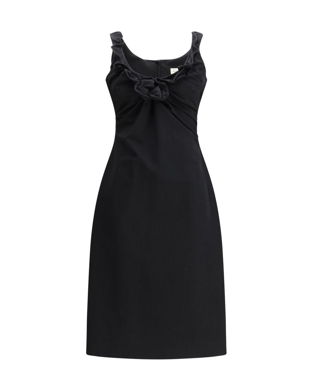 Magda Butrym Black Sleeveless Dress With A Draped Neckline