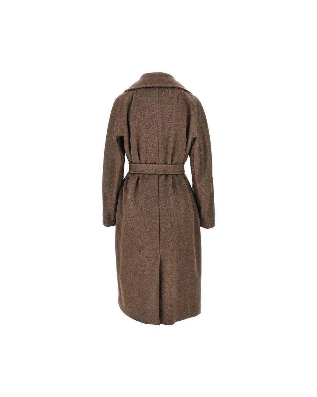 Weekend by Maxmara Blue Wool-Blend Robe Coat With Belt