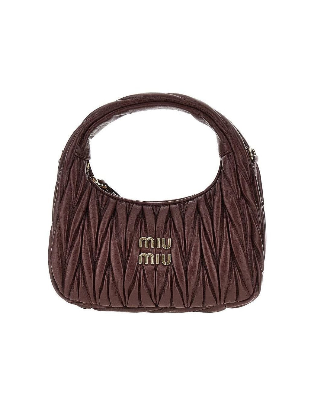 Miu Miu Brown Small Miu Wander Hobo Bag
