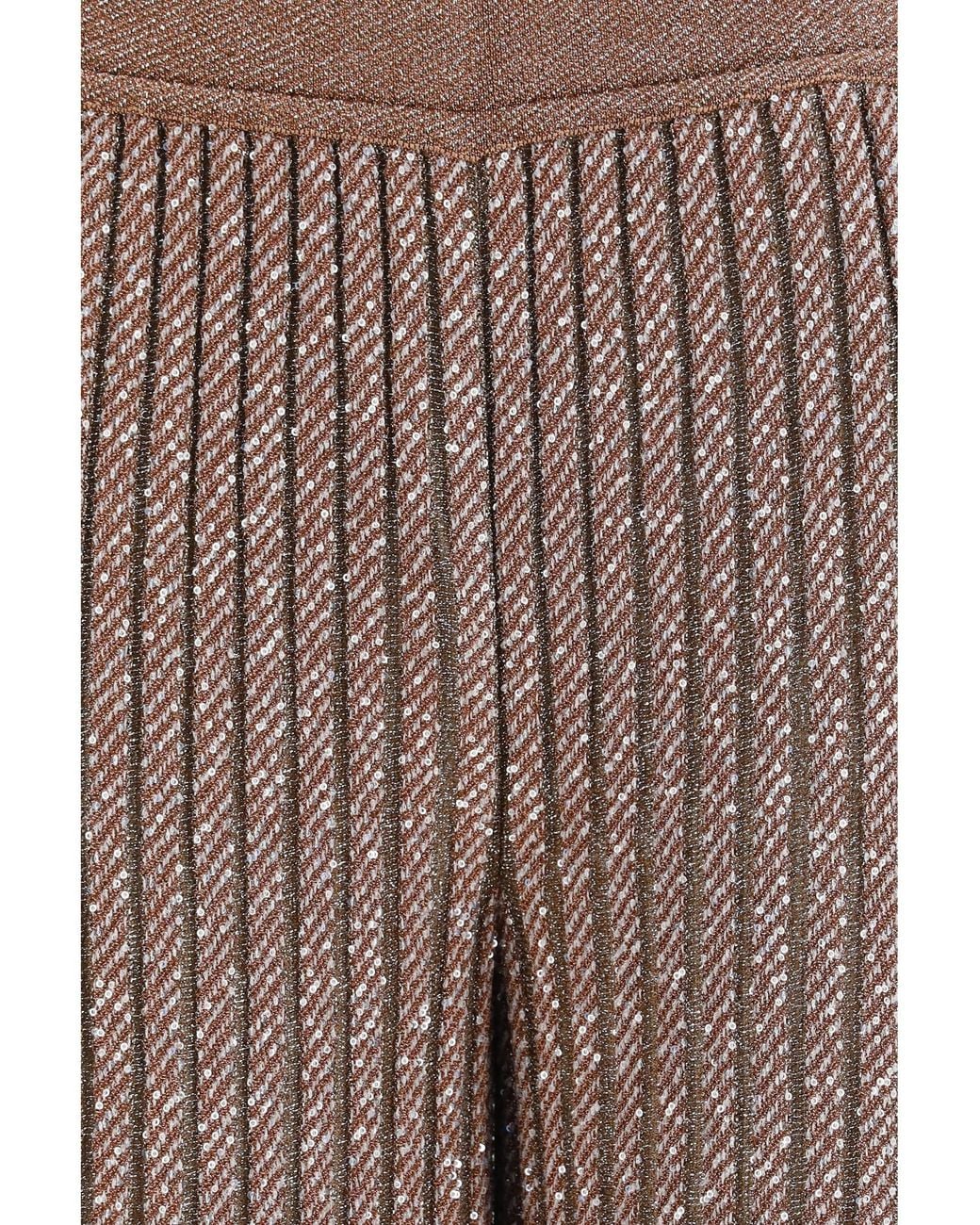 Missoni Brown Tailored Lamé Viscose Pants Powder