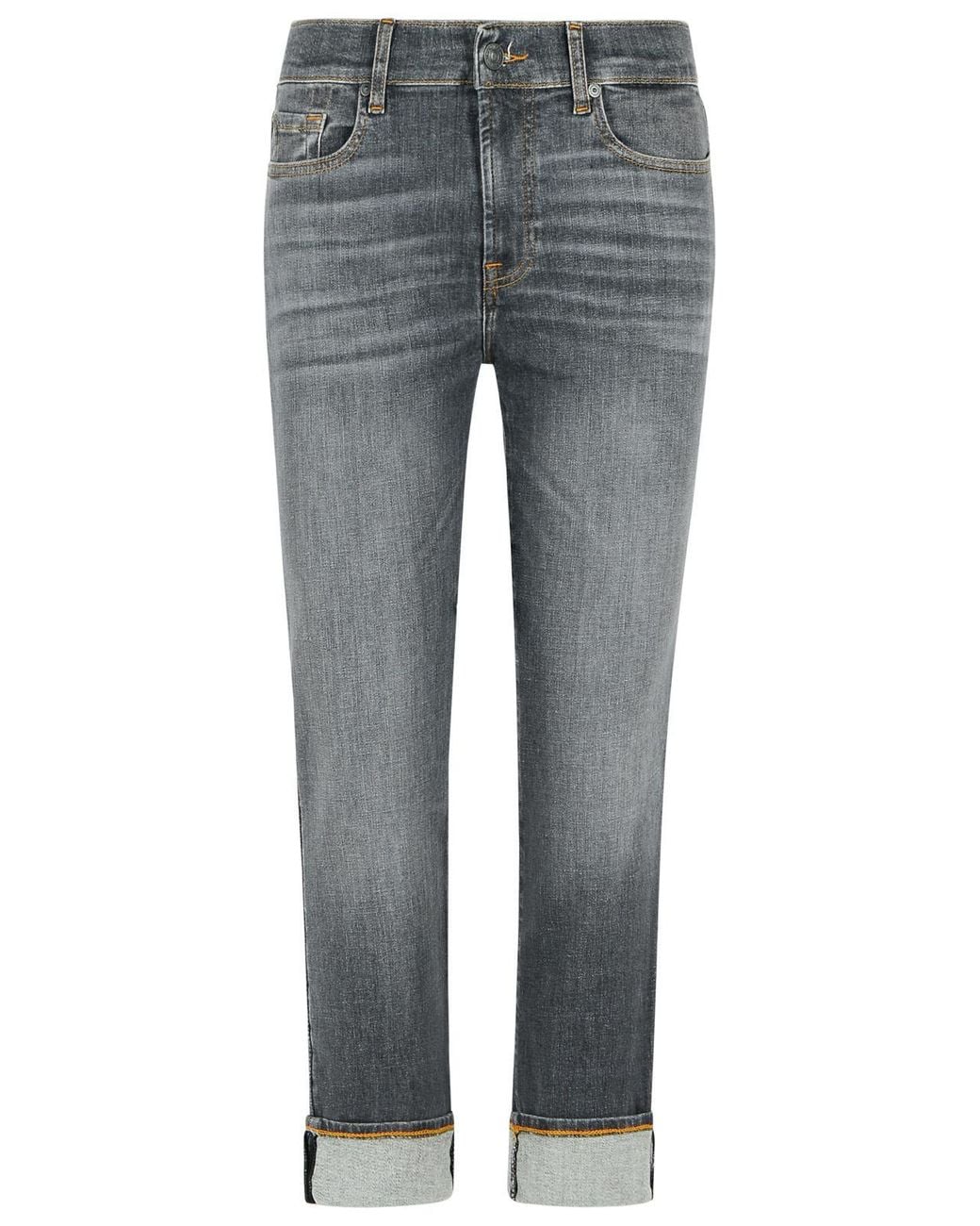 7 For All Mankind Gray Relaxed Skinny Jeans