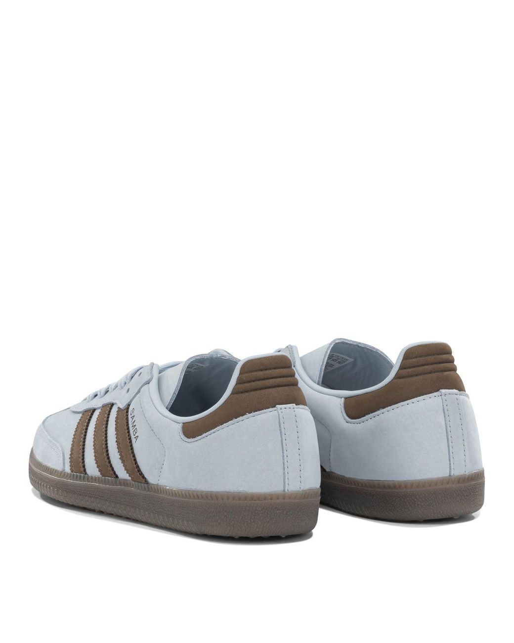Adidas Originals Gray Samba Og Lightblue Leather Rubber Sneakers