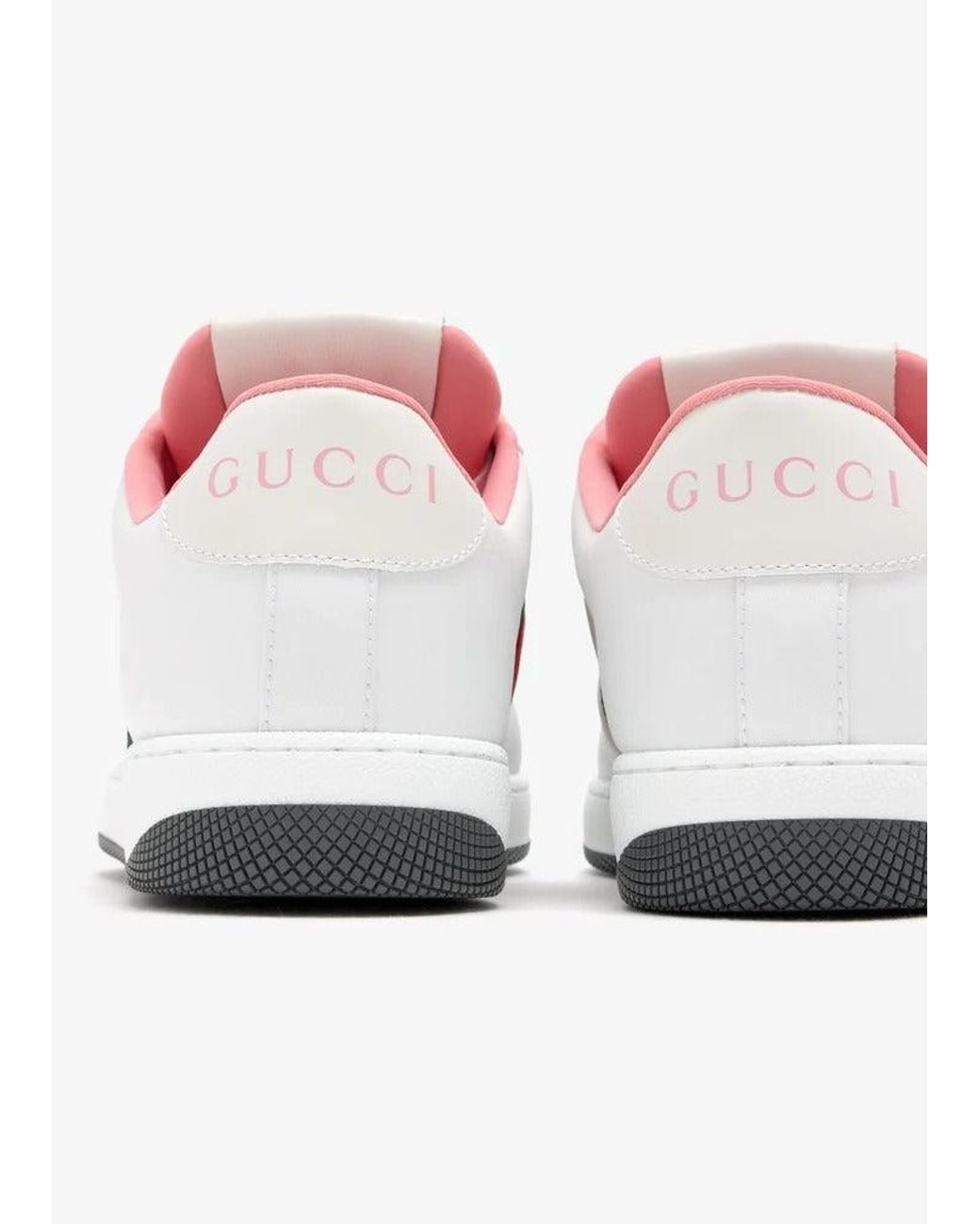 Gucci White Screener Sneakers