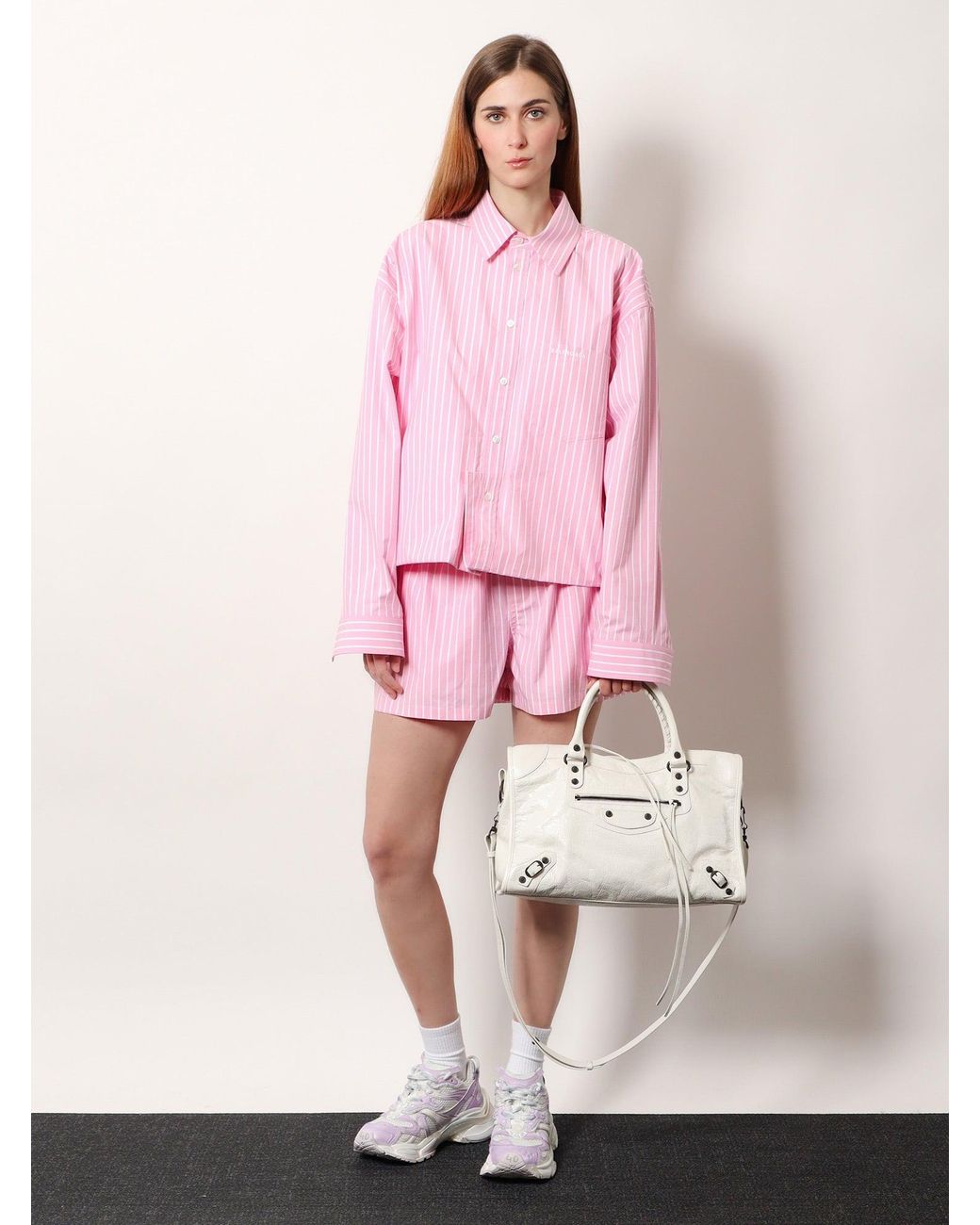 Balenciaga Natural Le City Medium Leather Shoulder Bag