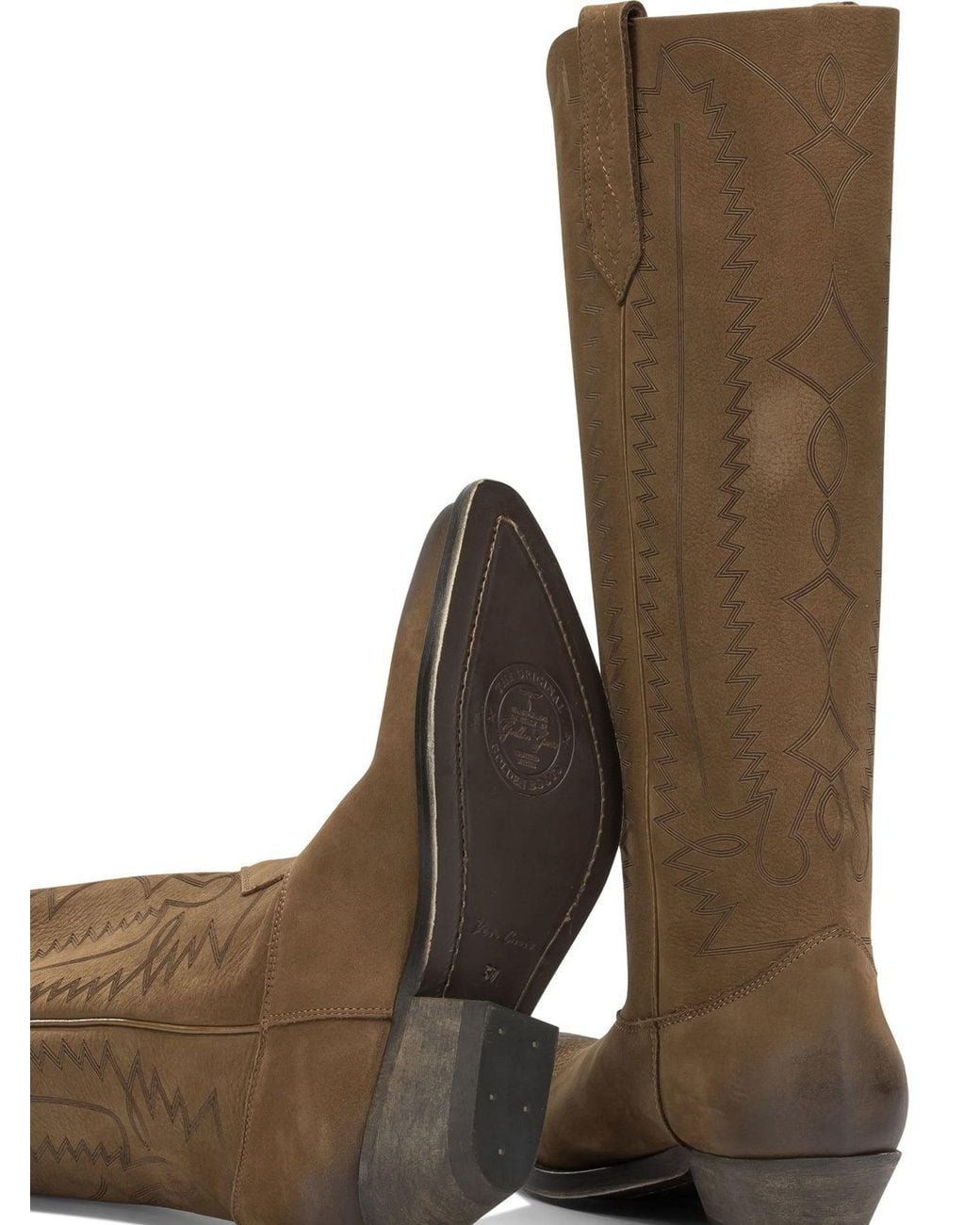 Golden Goose Deluxe Brand Brown "Wish Star" Cowboy Boots