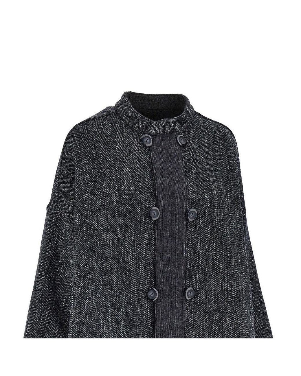 Emporio Armani Blue Wool-Blend Reversible Jacket
