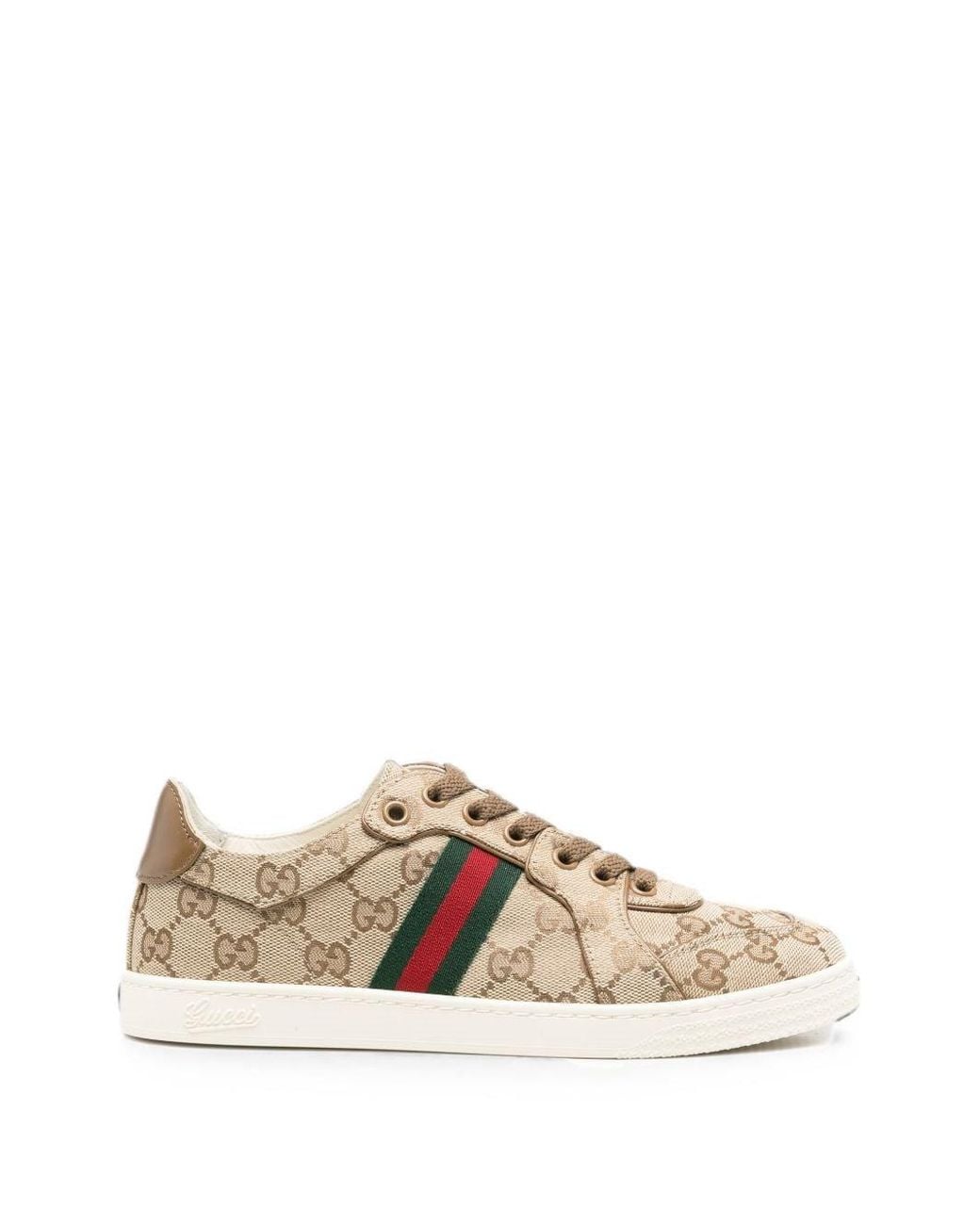 Gucci White Gg Canvas Sneakers