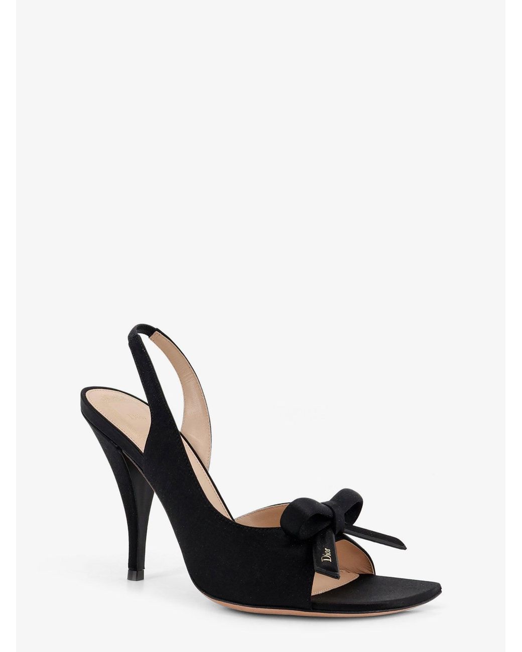 Dior Black Dior Dior Bow Satin Sandals With Logo Bow Detail