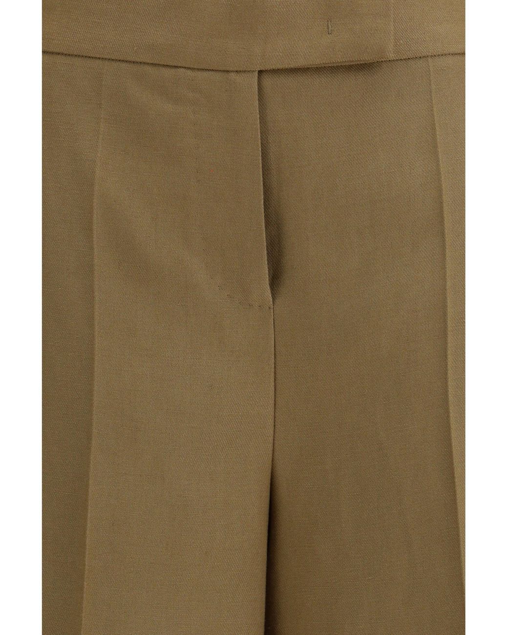 Max Mara Green Linen Bermuda Shorts