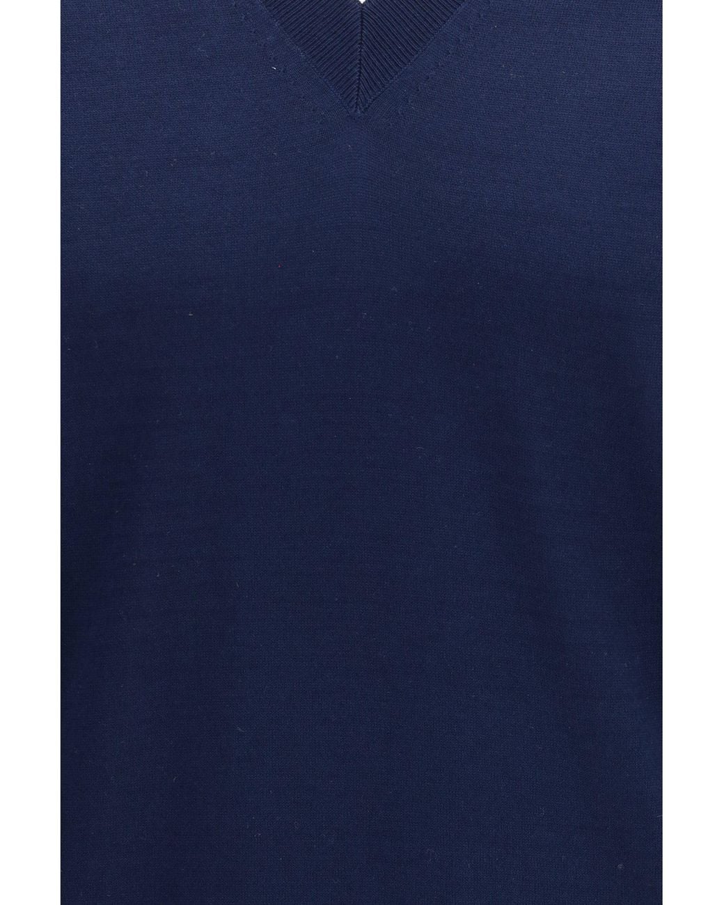 Prada Blue Cotton V-Neck Sweater for men