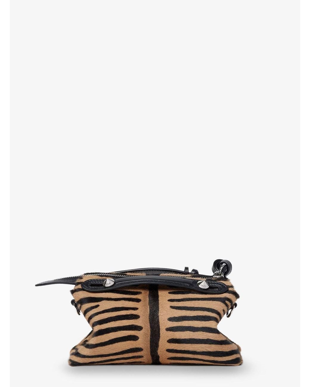 Fendi White Boston Handbag With Tiger Print