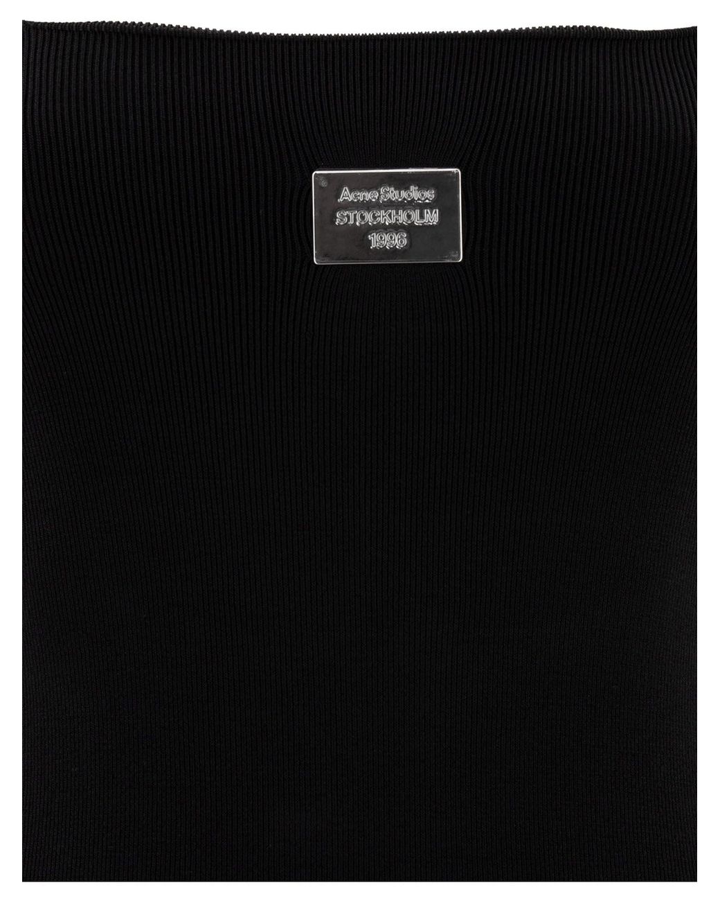 Acne Black Strap Logo Mini Dress For