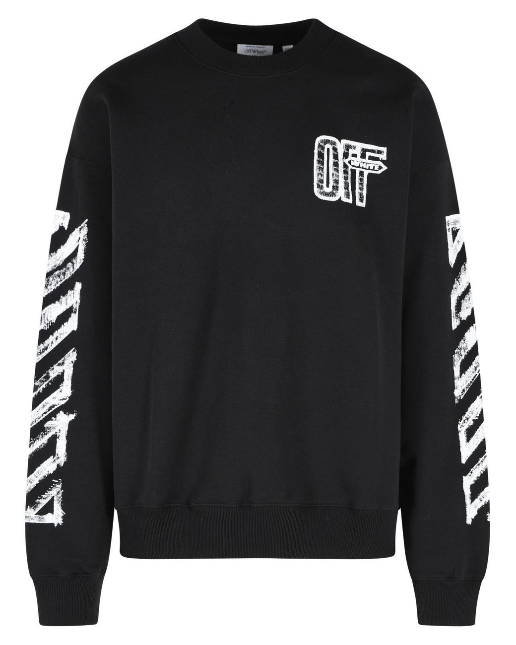 Off-White c/o Virgil Abloh Black 'Motion Arrow' Cotton Sweatshirt for men