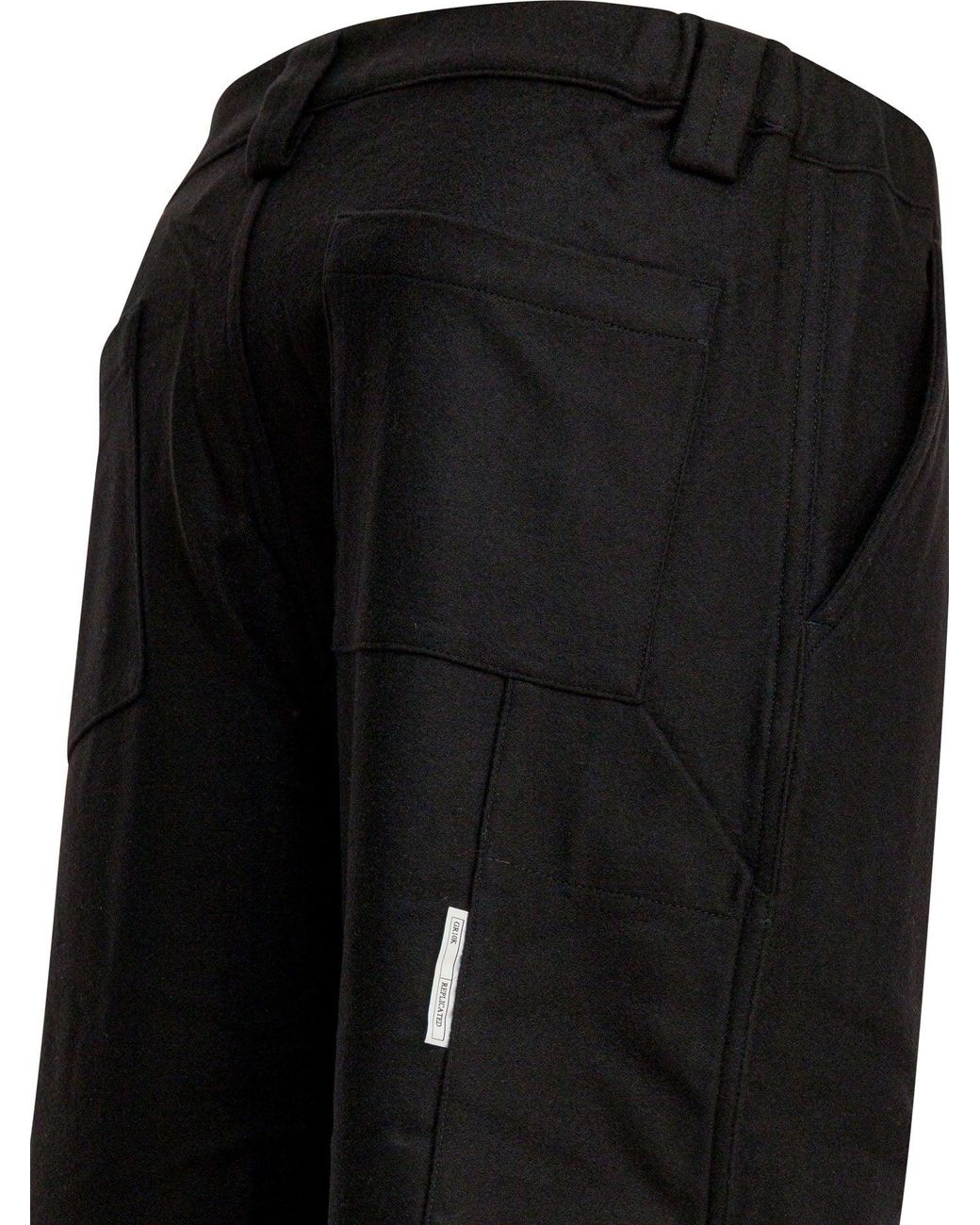 GR10K Black Wool Blend Pants Trousers for men