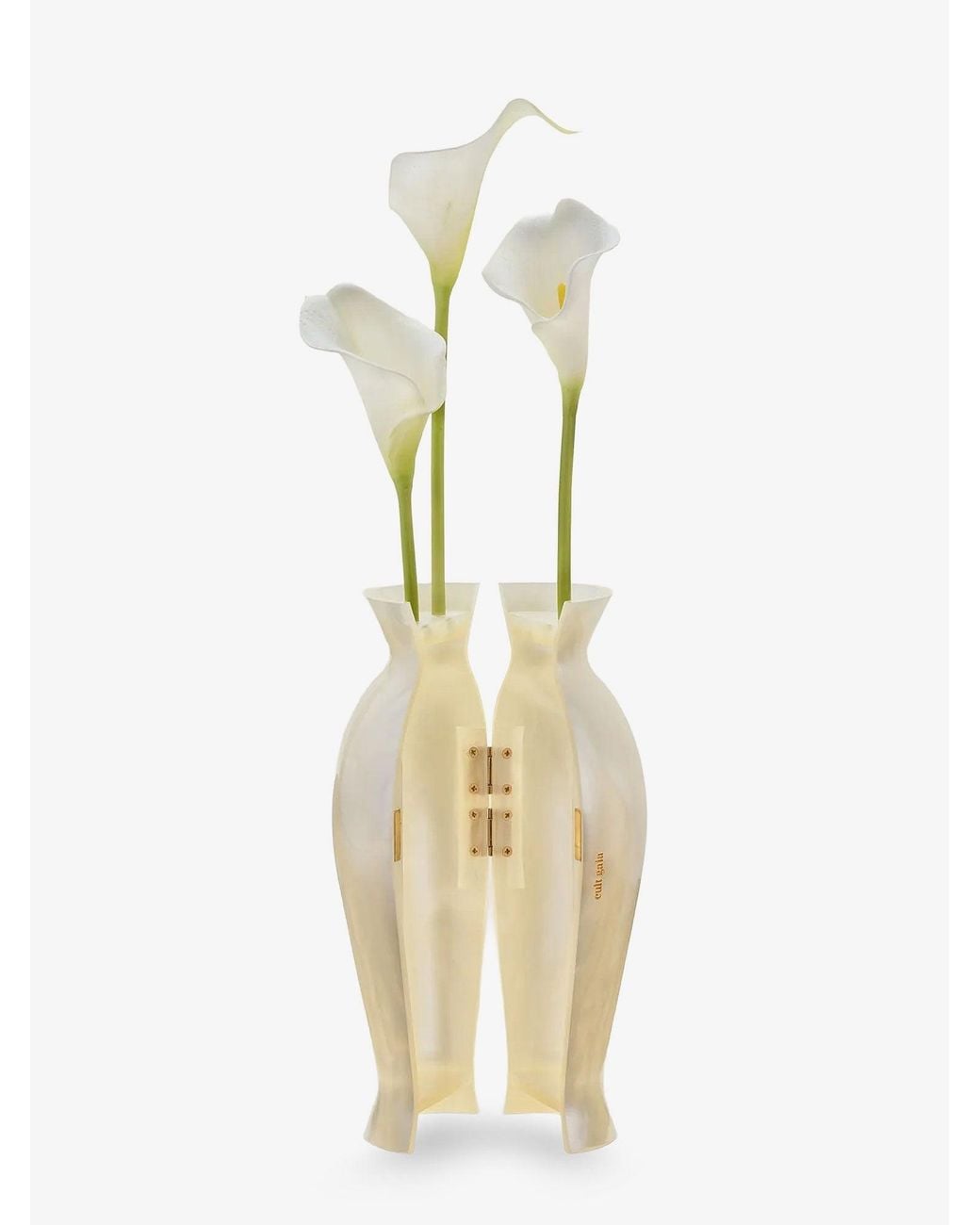 Cult Gaia Natural Florence Acrylic Clutch Bag With Marbled Effect And Calla Lily Detail
