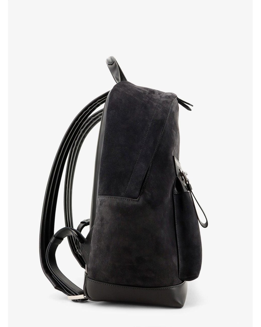 Tom Ford Black Suede Backpack With Maxi Zip On The Front for men