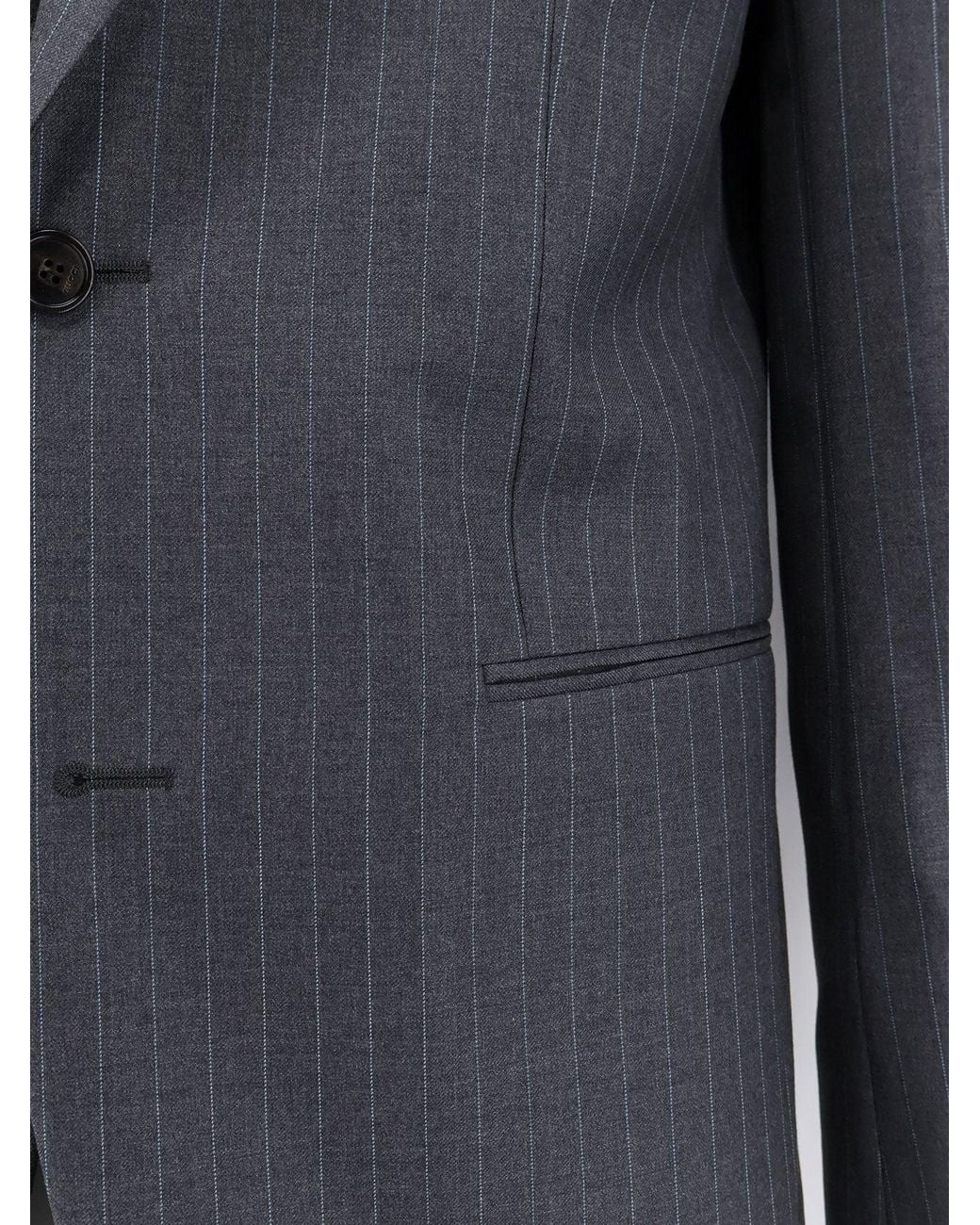 Gucci Blue Pinstriped Wool Blazer