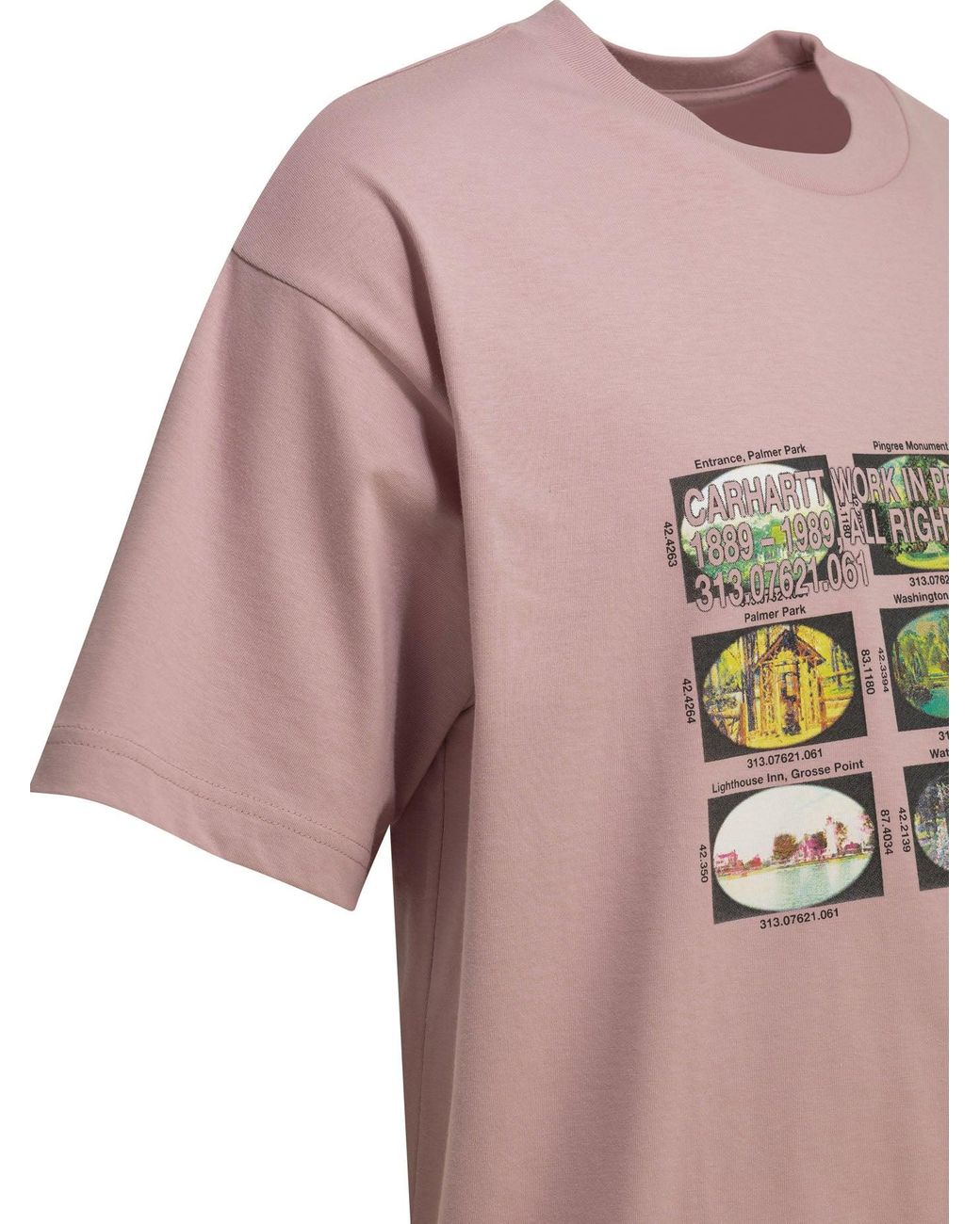 Carhartt Pink "Coordinates" Crew-Neck T-Shirt for men