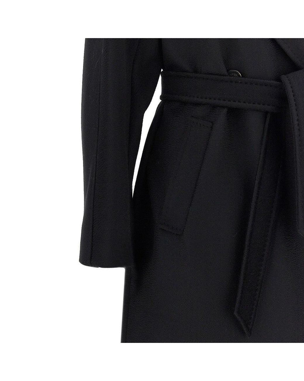 Weekend by Maxmara Blue Wool-Blend Robe Coat With Belt